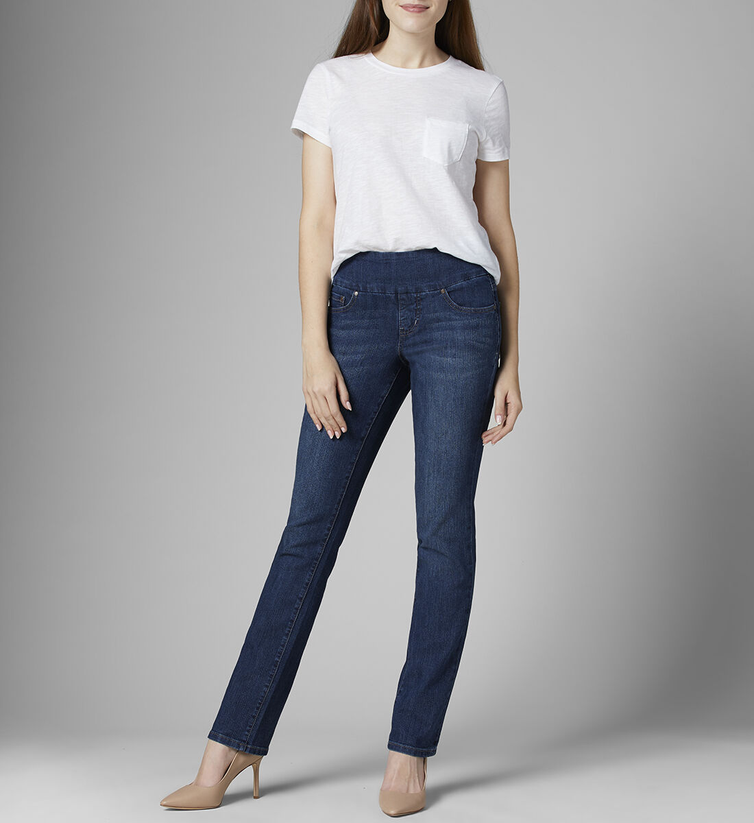 Peri Mid Rise Straight Leg Jeans Front